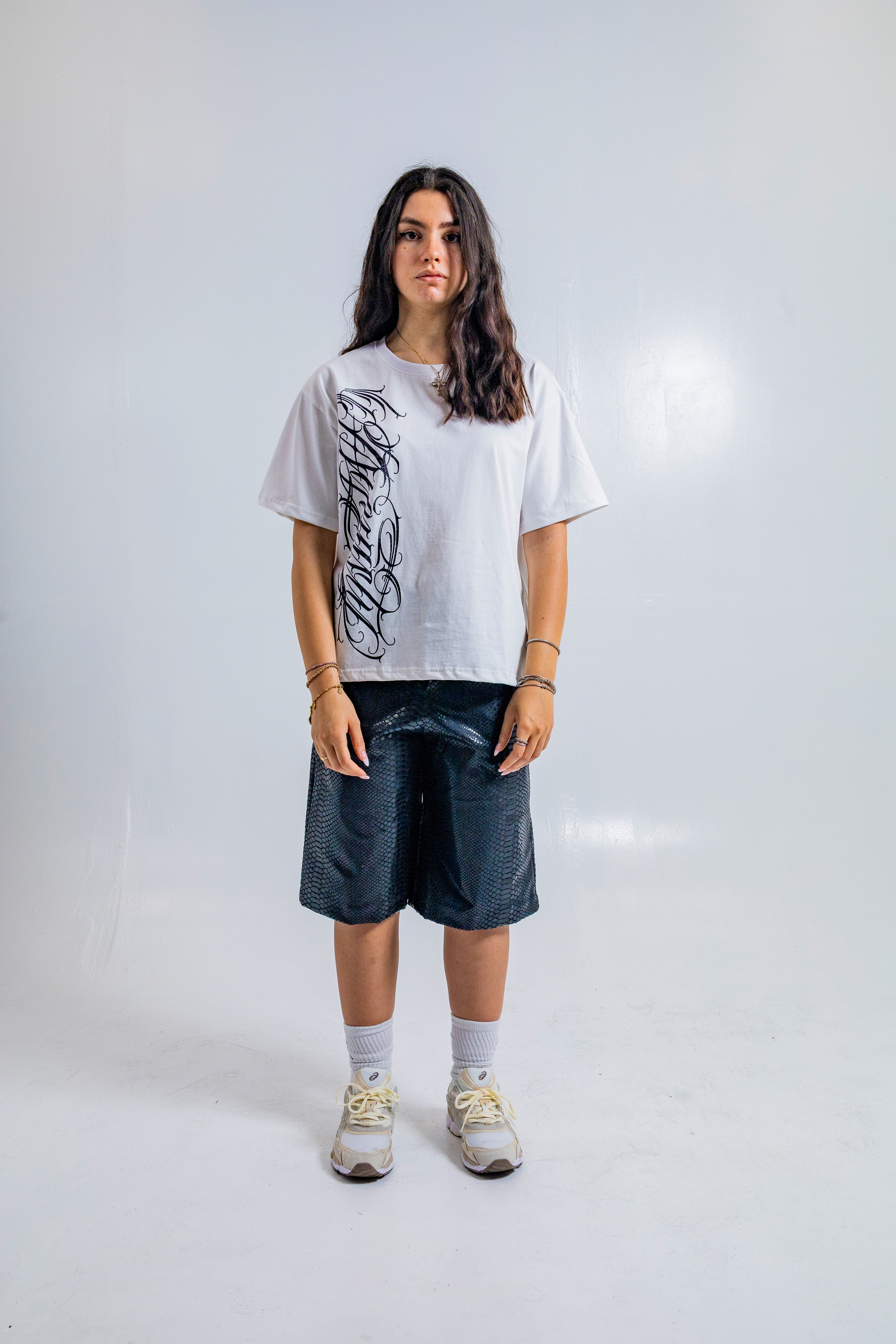 Crystal Script Tee White