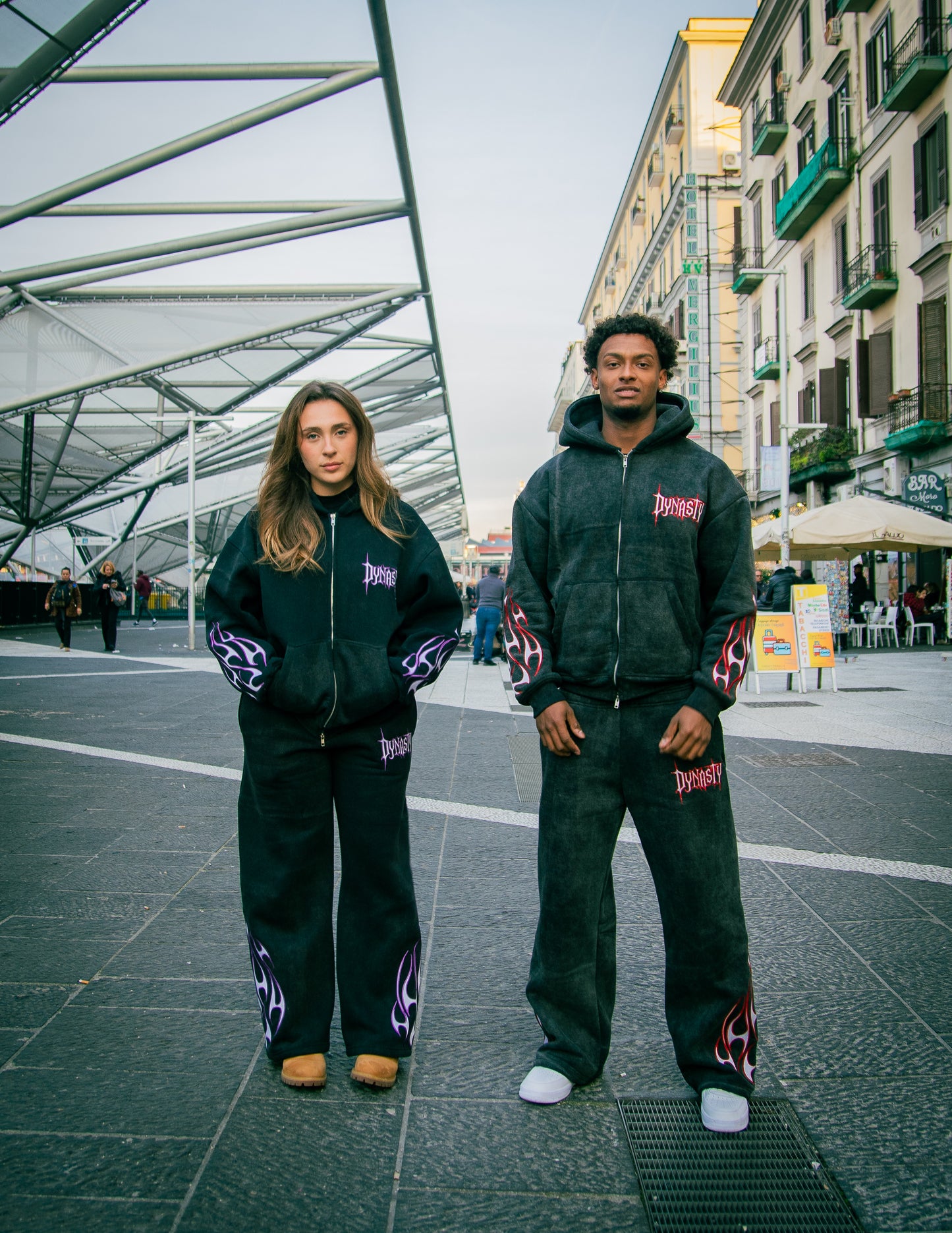 Tribal Flame Jogger Black Red | Unisex