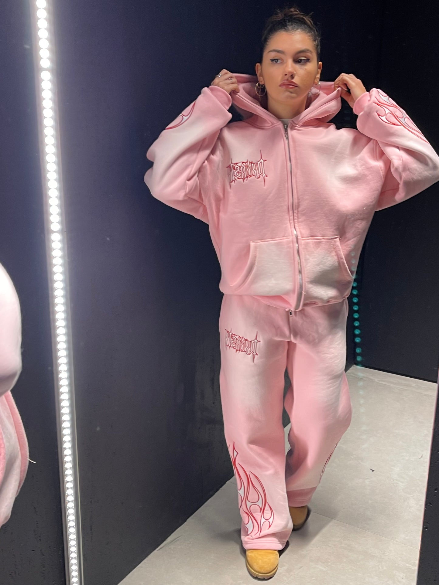 Tribal Flame Jogger Pink Red | Unisex