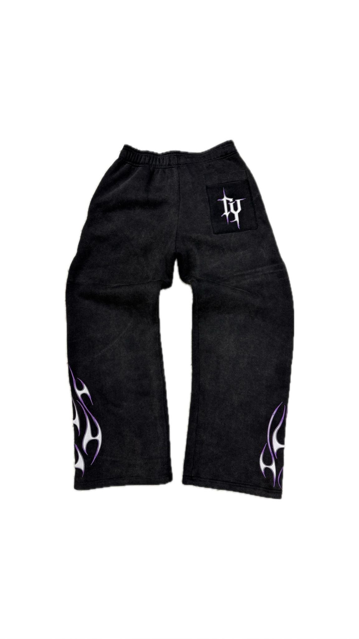 Tribal Flame Jogger Washed Black | Unisex