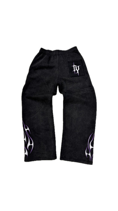 Tribal Flame Jogger Washed Black | Unisex